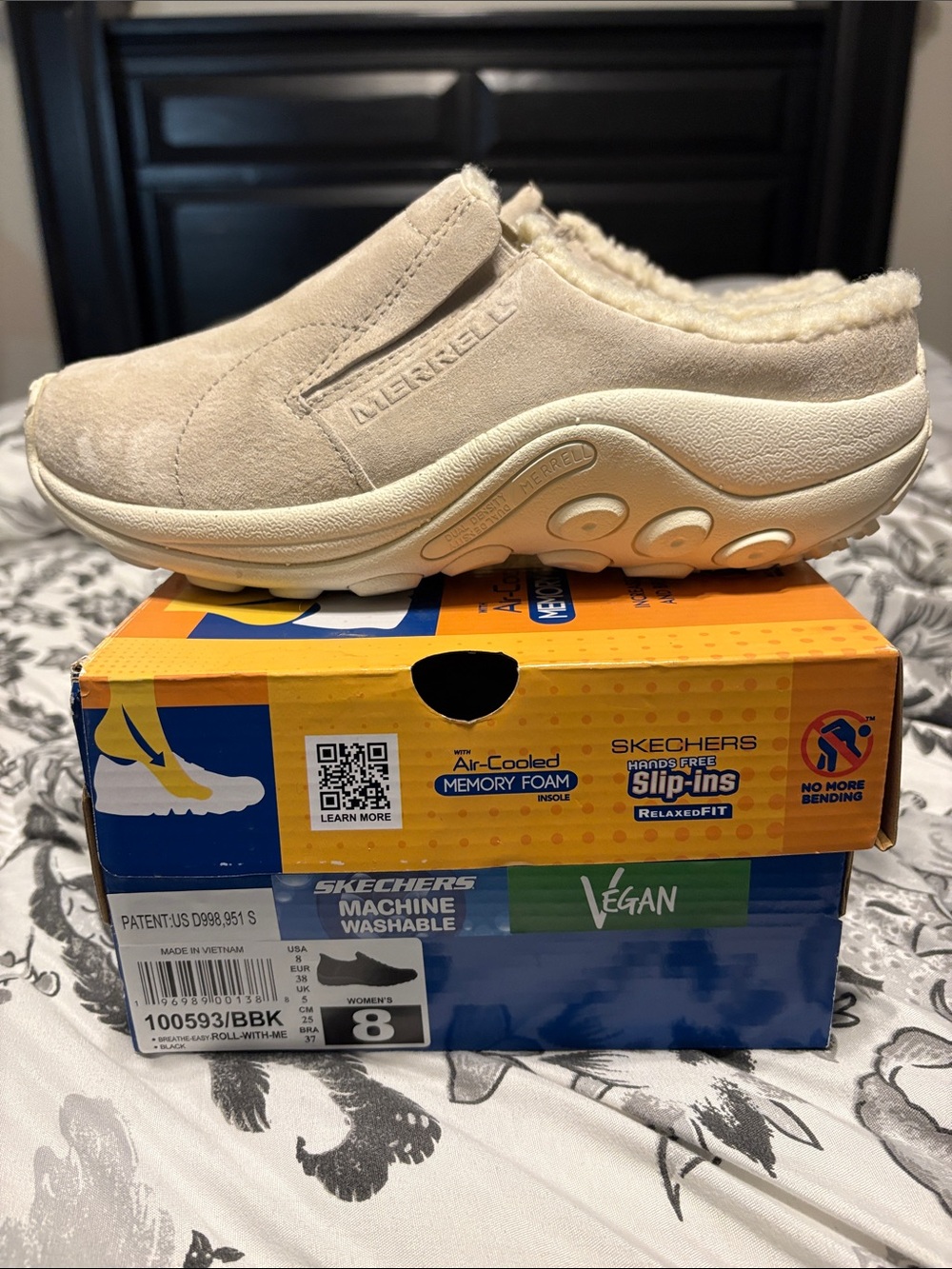 Skechers Slip-On Vegan Clog in Beige with Cream Lining